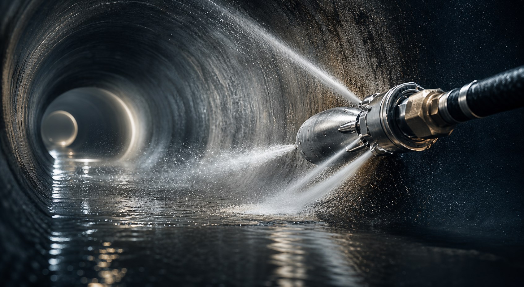 High-pressure drain jetting